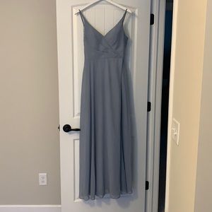 Azazie Thana Dusty Blue Bridesmaids Dress Size 6